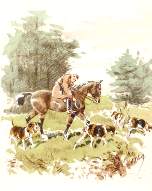 Chasse de l'Equipage Champchevrier - Tirée du Guide de l'invité (1929) par Henri de Vibraye - Illustré par Karl Reille